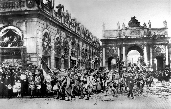 Troops of the glorious 20th Army Corps returning to Nancy (July 27, 1919)