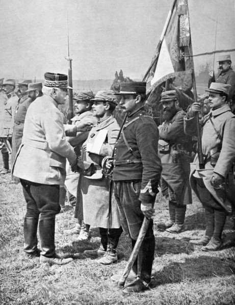 General Joffre visiting the eastern front, 1915