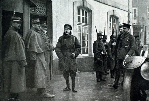 The Prince of Wales visiting small Alsacian towns