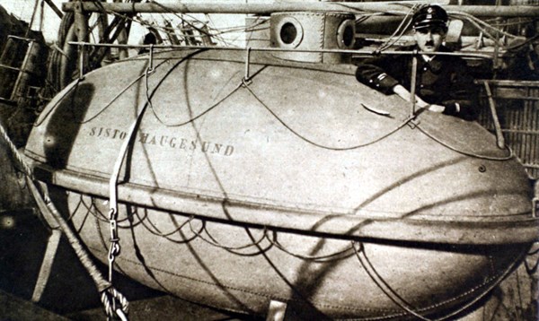 Première Guerre Mondiale. Embarcation insubmersible, nouveau modèle, utilisée dans la marine norvégienne