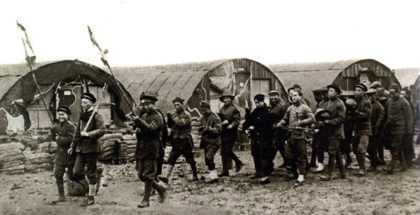 World War I. On the Canadian front, Chinese workers celebrate Chinese New Year (1918)