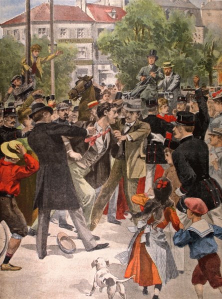 Arrestation d'un anarchiste, Guillaume-Joseph Mauguard à Puteaux, du 24 août 1902