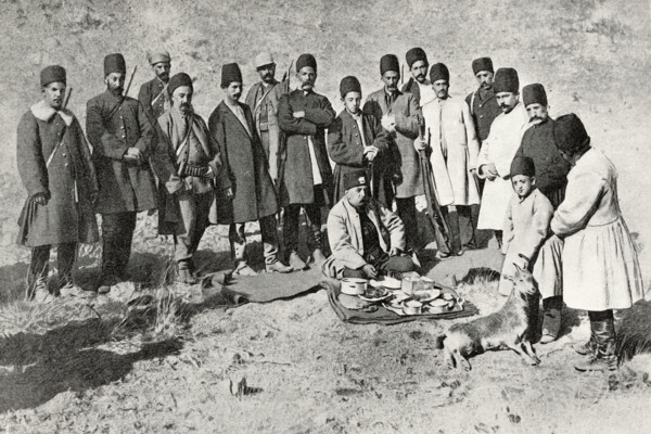 The Shah of Persia hunting mouflon, 1900