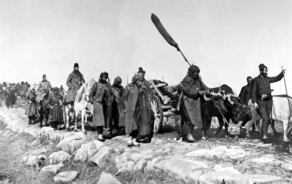 Balkan War.
Retreat of the defeated Turkish army, in 1912