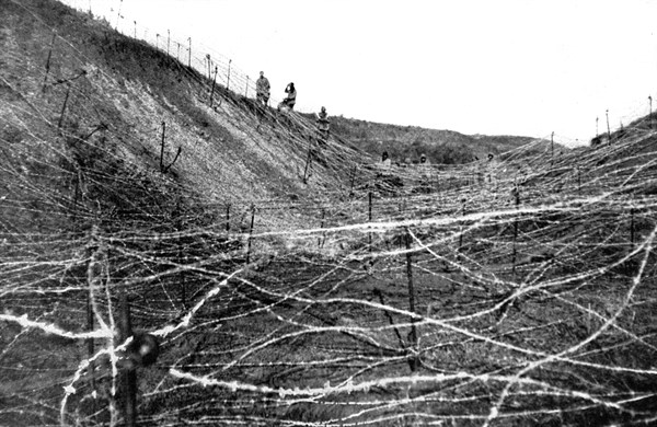 World War I. 
Defences of Salonic inspected by General Sarrail (1916)