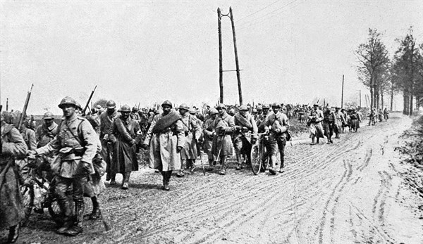 World War I.  
Infantry regiment coming back from the front (1918)