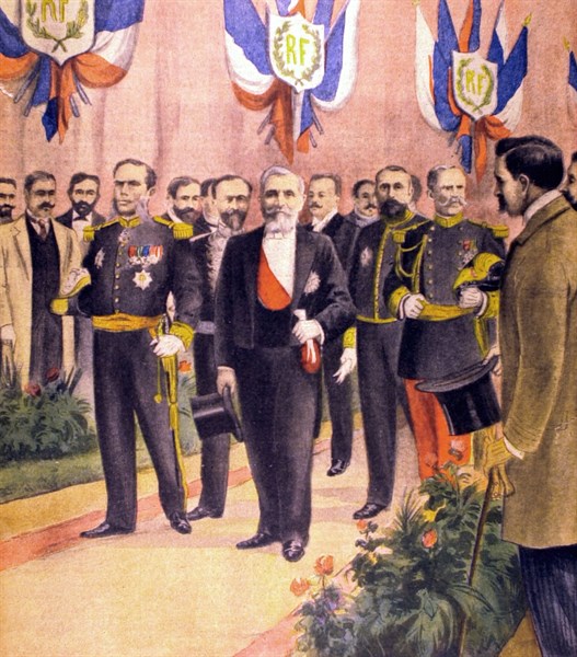 Voyage du président Loubet en Russie. Le président et sa suite.