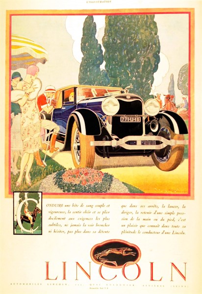 Advertising poster for Lincoln automobile