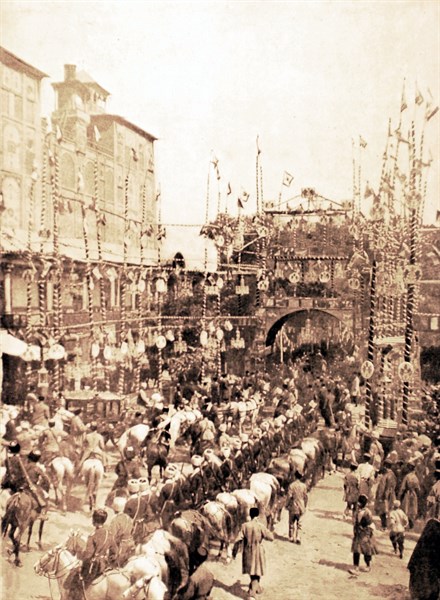 Coronation of shah of Persia, Ahmed Kadjar, in Teheran (1919)