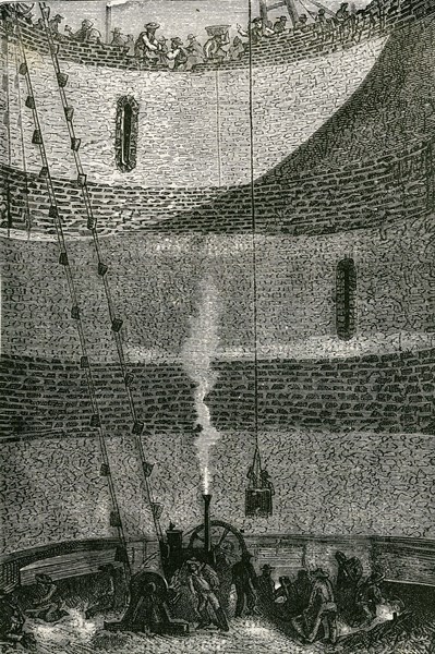 Jules Verne,'From the Earth to the Moon':
Works for the casting of the rocket-cannon