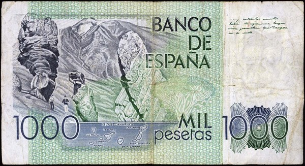 1,000 Pesetas banknote