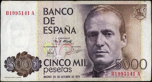 5,000 Pesetas banknote