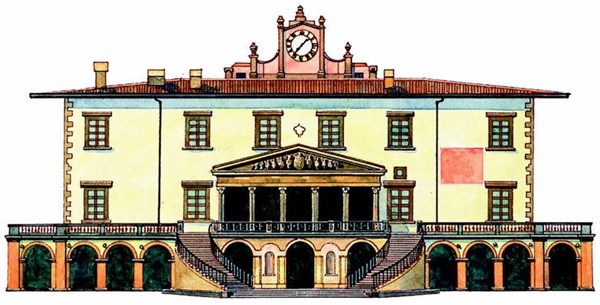 Giuliano de Sangallo ; Poggio a Caiano villa, near Florence, which belonged to the Medicis