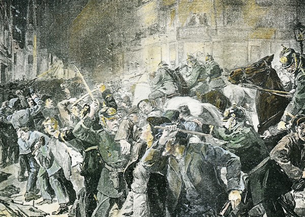 Berlin, strike of the coachmen and the coal workers