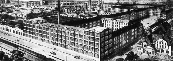 Fire of the Opel factories in Rüsselsheim, Germany