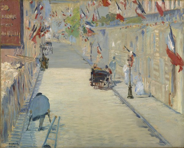Manet, The Rue Mosnier with Flags