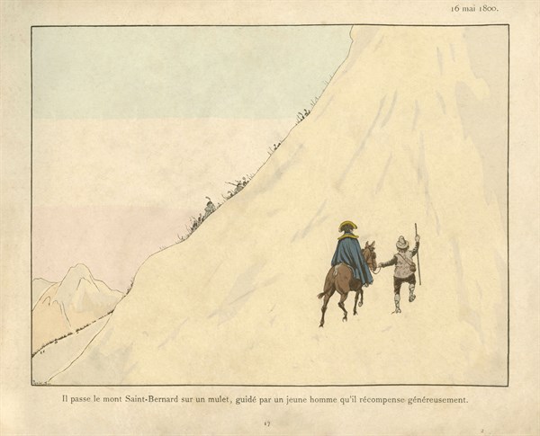 Livre pour enfant : Napoléon Bonaparte franchissant le Grand-Saint-Bernard