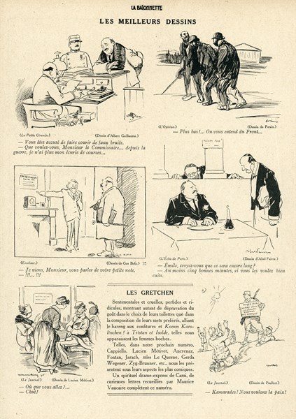 Drawing on published in La Baïonnette in 1916