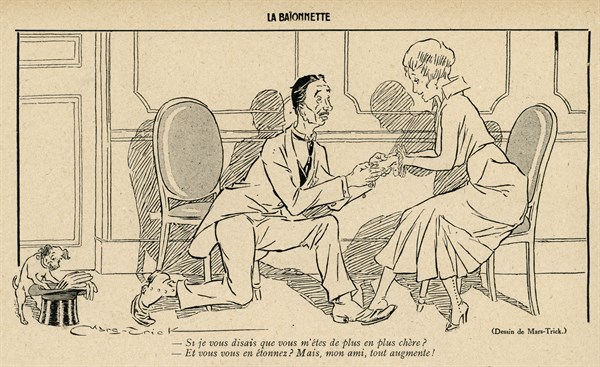 Dessin humoristique paru dans La Baïonnette n°31 du 3 février 1916