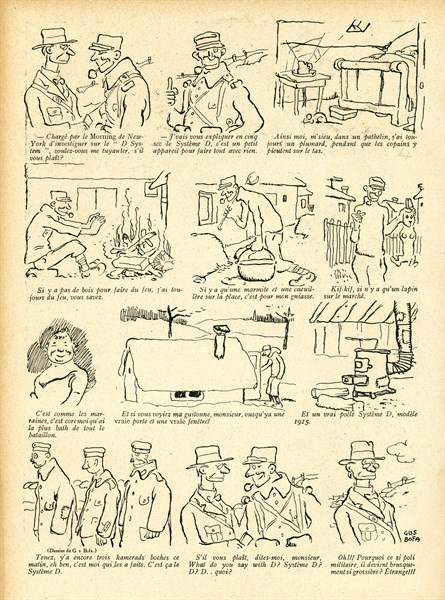 Dessin humoristique paru dans La Baïonnette n°33 du 17 février 1916