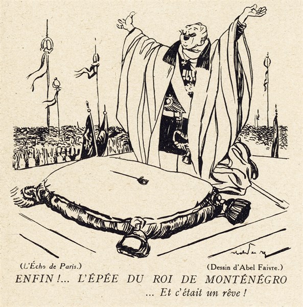 Dessin humoristique paru dans La Baïonnette n°36 du 9 mars 1916
