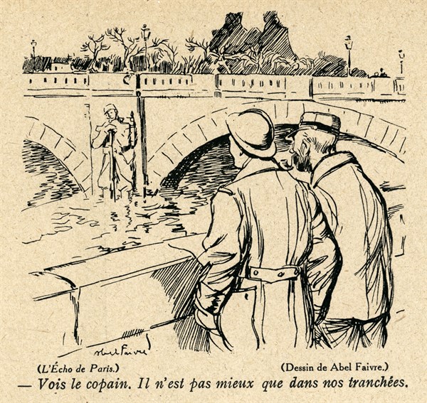Drawing on published in La Baïonnette in 1916