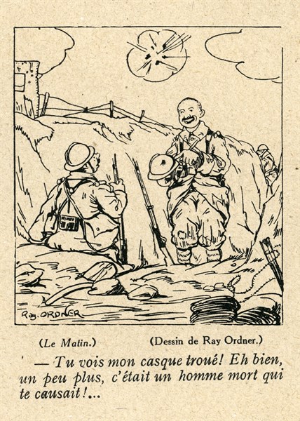 Dessin humoristique paru dans La Baïonnette n°38 du 23 mars 1916