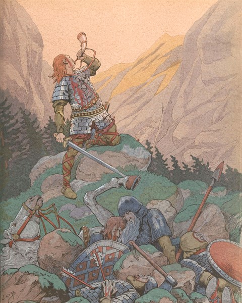 Roland at the Battle of Roncevaux Pass, 778