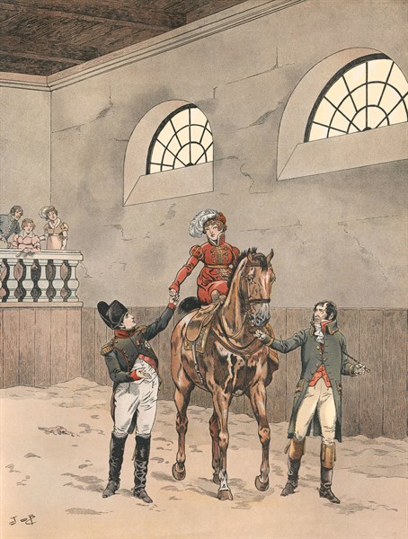 L'impératrice Marie-Louise lors d'une leçon d'équitation, 1810