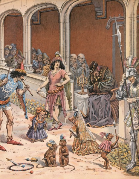 Louis XI entertained by performances put on by gypsies