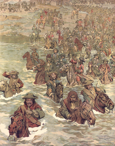 Le passage du Rhin par Louis XIV, 1672