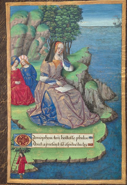 Maître de la Chronique Scandaleuse, Phyllis écrivant à Démophon