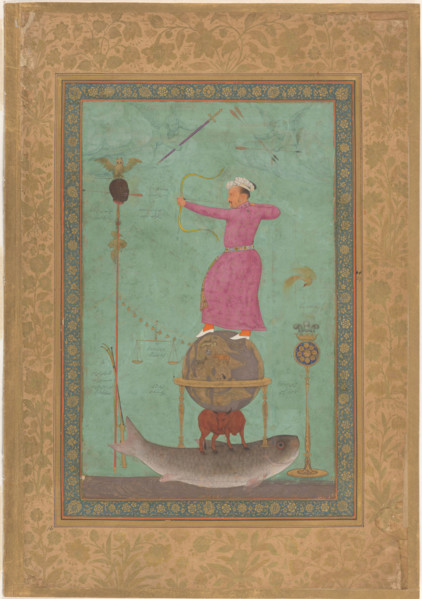 Jahângîr décochant une flèche dans la tête de Malik Ambar