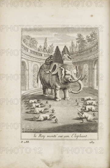 Voyage de Siam des Pères Jésuites : Le Roy monté sur son Eléphant