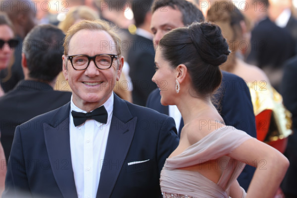 Via Lemann and Kevin Spacey attending the red carpet for the film 'La Bataille de Gaulle: L'âge de