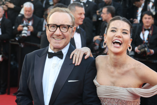 Via Lemann and Kevin Spacey attending the red carpet for the film 'La Bataille de Gaulle: L'âge de