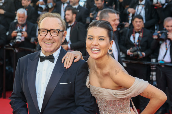 Via Lemann and Kevin Spacey attending the red carpet for the film 'La Bataille de Gaulle: L'âge de