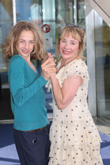Julie Depardieu with her son Billy Blanchard