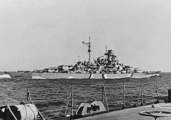 The German battleship "Bismarck", 1941.