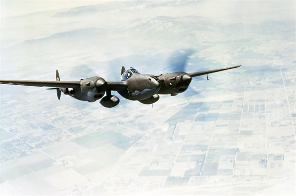 Chasseur Lockheed P-38F de l'US Air Force,IIème Guerre mondiale.