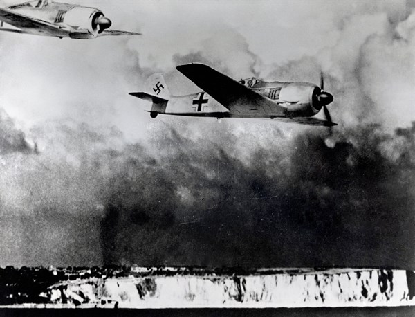 German Focke-Wulf Fw-190 Würger fighters crossing the Pas-de-Calais.