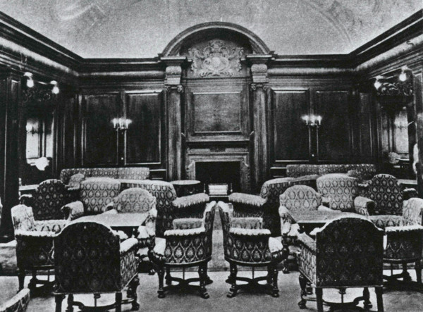 Liner "Lusitania". Smoking room