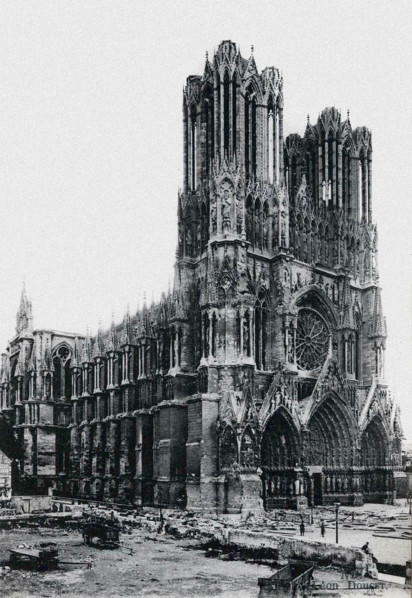 Cathedral of Reims, after the bombing of 1914