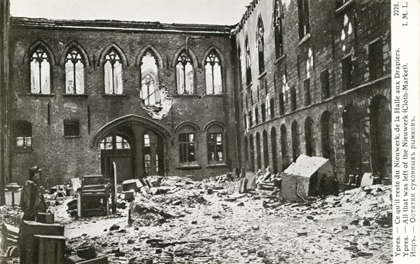 Ruins of the town of Ypres in Belgium
