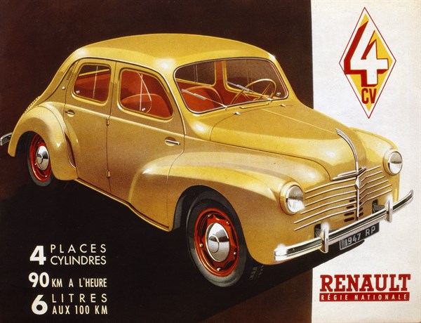 Ad poster for the Renault 4CV, 1947