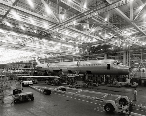 Douglas Aircraft Company assembly line in 1979