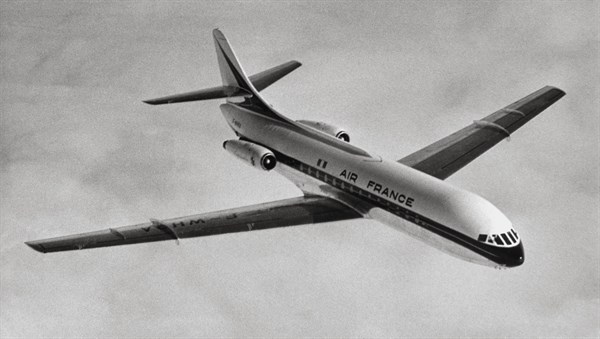 The Sud Aviation Caravelle SE 210 during flight, 1958