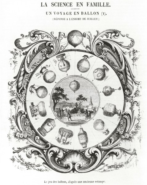 Engraving of the 'Jeu des Ballons', 1850