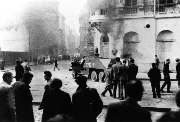 Budapest, a "Molotov cocktail" was thrown against a Russian tank