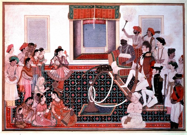 Un prince indien (Mahadaji Sindhia) donne un spectacle en l'honneur du vice-roi anglais à Delhi